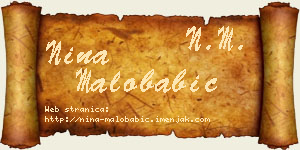 Nina Malobabić vizit kartica